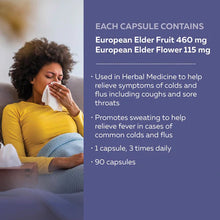 Load image into Gallery viewer, Sambucus Elderberry Cold and Flu Care Capsules / 90 capsules
